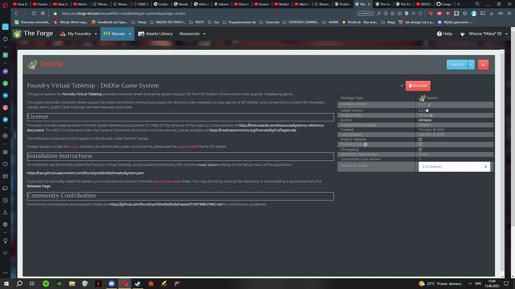 Problem with change my version of Forge and Foundry - Help - The Forge